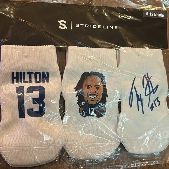 Baltimore Colt T Y Hilton white baby socks package of 3 - Picture 2 of 4